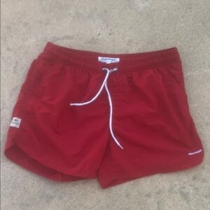 Maamgic Men's Red Nylon Lined Swim Trunks Shorts Size L